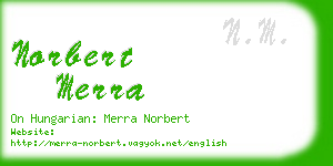 norbert merra business card